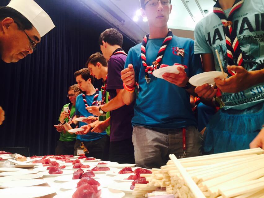 UKContingent's tweet photo. Can't be any fresher! Cut up LIVE on stage in front of them #TokyoLive #japan2015 http://t.co/Arcuw7FXv3