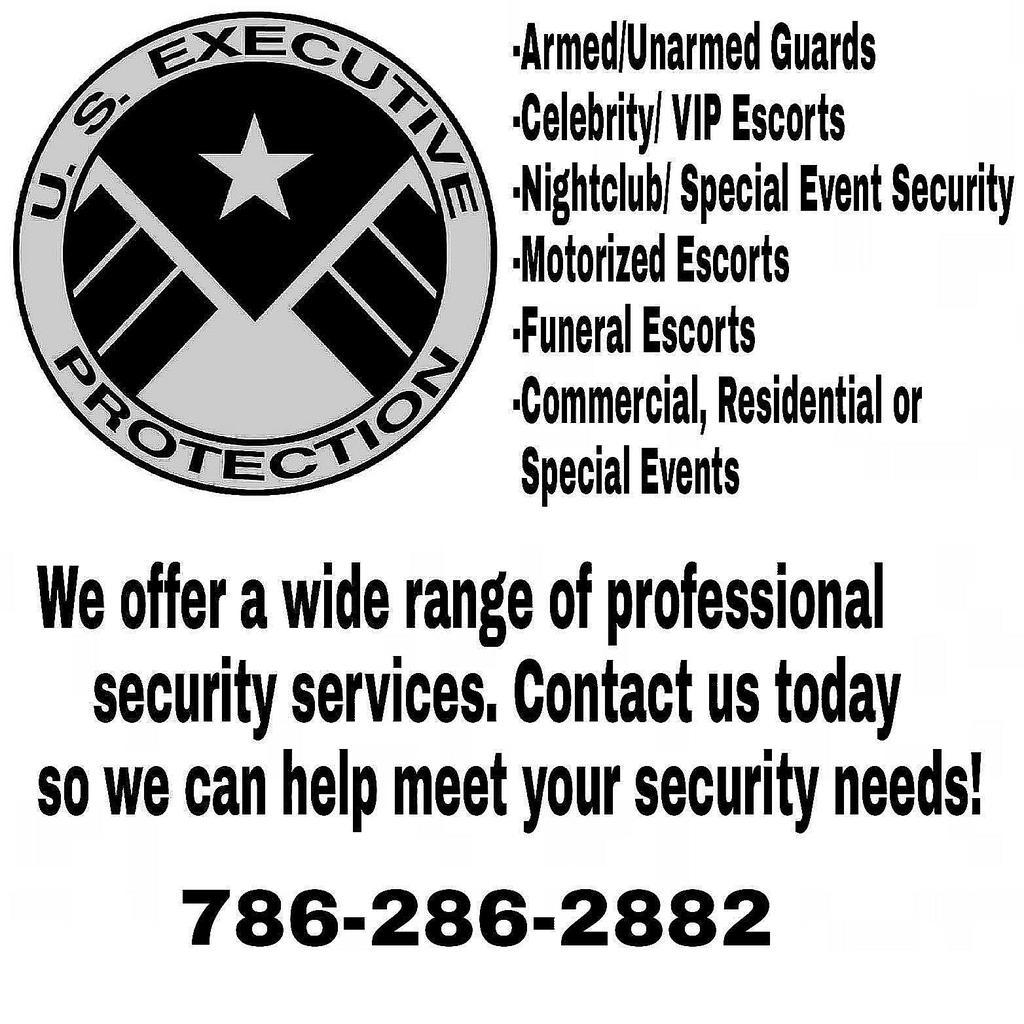 usexecutivepro's tweet photo. Armed/Unarmed Guards &amp; Escorts, Funeral Escorts,Commerical,Residential Special Events..contact us today! 786-286-2882 http://t.co/AaqwuC6MqB