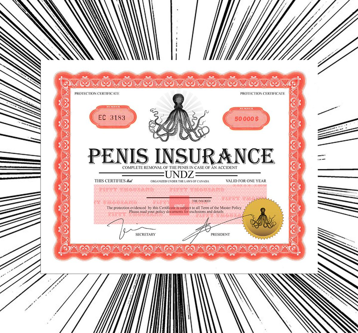 undz's tweet photo. The PENIS INSURANCE is back !!!!
50 000$ REAL penis insurance available only at http://t.co/O0Q6R0gWZ8 http://t.co/SSG8TR3Dfu