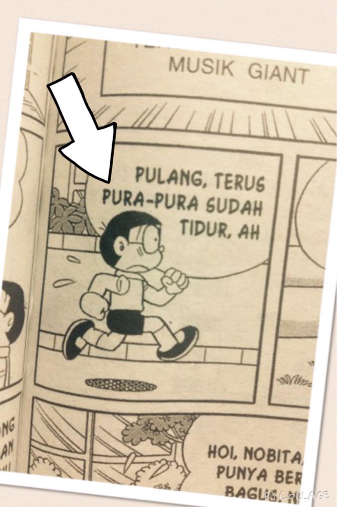 ドラえもんでインドネシア語 Pura Pura のふりをする Furiwosuru ジャイアンの歌のレッスンに誘われまいと帰って寝たふりをしようとするのび太 Pulang帰る Sokも ふりをする Sok Tau 知ったかぶり Http T Co Fxjfubqs0l