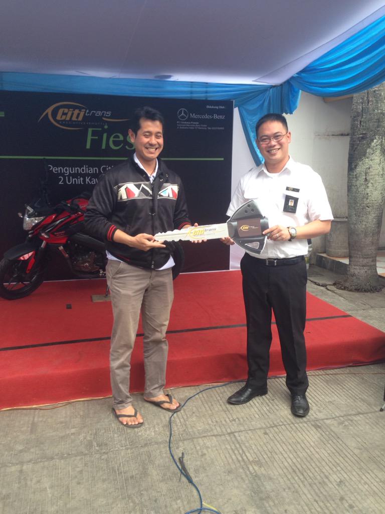 Selamat utk pak Budi, karyawan dari Biofarma yg mendapatkan undian motor Kawasaki BR200 dari <a href="/cititransindo/">Cititrans Indonesia</a> 😊😊😊