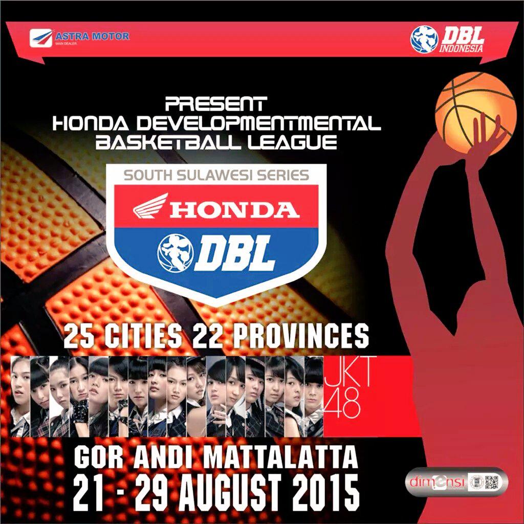 HondaJagoanku's tweet photo. Di Honda #DBLSouthSulawesiSeries 2015 nanti ada @officialJKT48 lho, jagoan 👐 #DBL2015 http://t.co/gVpiQeTfLb