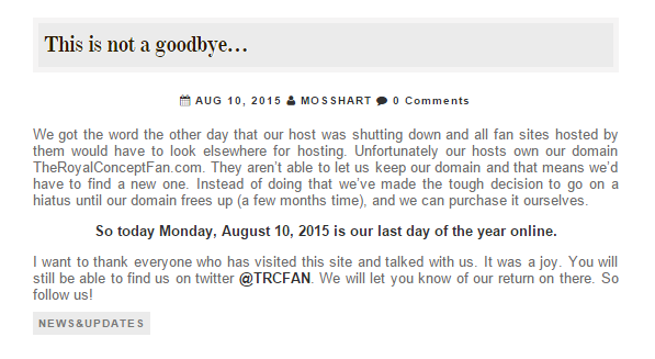 TRCfan's tweet photo. This comes at such a bad time... http://t.co/KuijjnTmEC