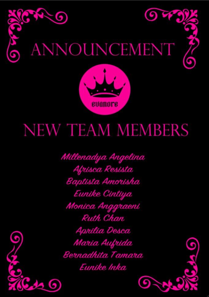 Here we go! New members of Evanore! Congratulation girls 💋👑💘