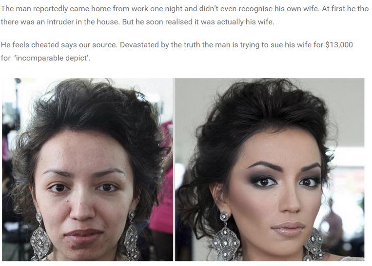 Nadia on Twitter: "@thisiswestside A man suing his wife for deceiving him wearing makeup. Here's the picture...what do you think? http://t.co/lDKiTtTluZ" / Twitter
