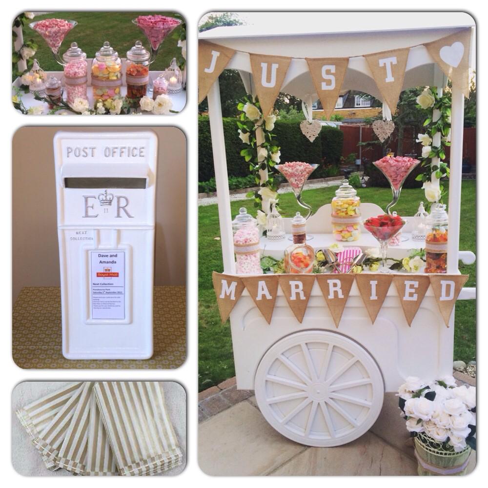 LollyProps's tweet photo. The perfect package for your wedding day! Hire our bespoke candy cart &amp; post box dressed to meet any colour theme RT http://t.co/zTFwWn9xpf