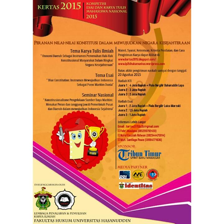 kertas_2015's tweet photo. @InfoUnmul Deadline Abstrak LKTI di perpanjang sampai Tanggal 20 Agustus 2015 &amp; Deadline esai 19 sept http://t.co/CLvx5OolqY