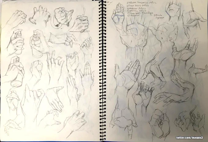 また手の練習
More hand studies. 