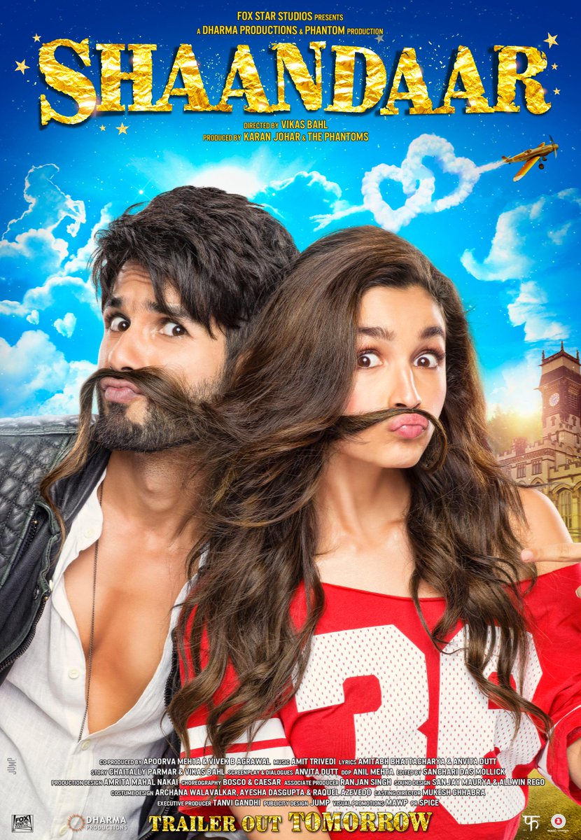 shahidkapoor's tweet photo. See you tomorrow at the trailer launch! #ShaandaarPoster #ShaandaarTrailerTomorrow who wants to come http://t.co/KWV3xHbIX5