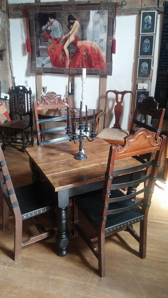 Vampires to dinner?  No problem with a Templar Design table for four - Gothic dining at it's finest! #gothic