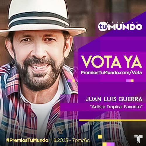 JuanLuisGuerra's tweet photo. Muy honrados con nuestra nominación a los #PremiosTuMundo.
Pueden votar acá: 
http://t.co/kQ2j9XOeUH 
JLG-Team.- http://t.co/c9n6HKnESo