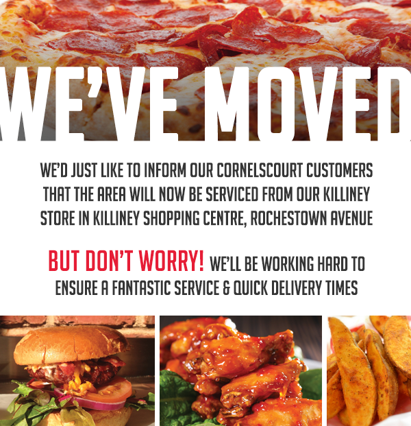 PizzaRep's tweet photo. NOTE FOR OUR CORNELSCOURT / DUBLIN 18 CUSTOMERS!!

The area will now be serviced from our Killiney store. http://t.co/eixvFT4t42