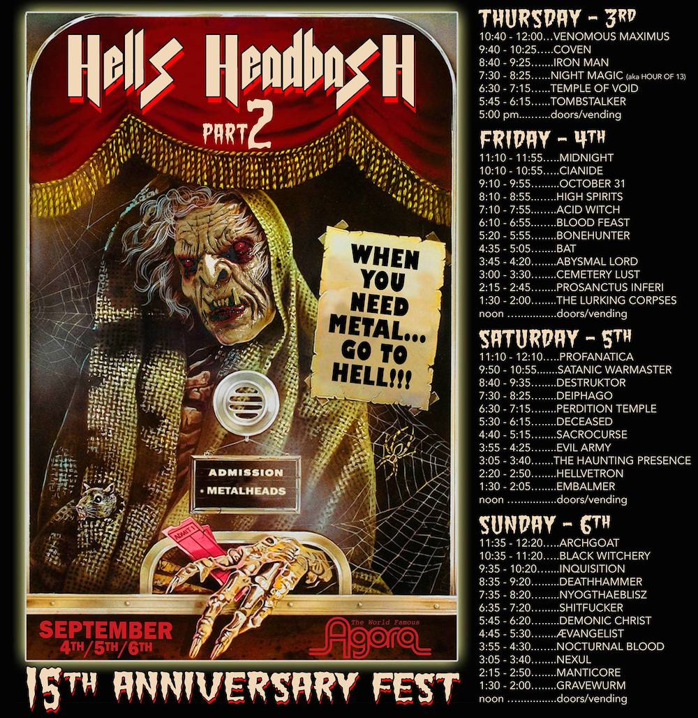 hellshead666's tweet photo. Show Times for HELLS HEADBASH Part 2 attached
Tickets &amp; event t-shirts/posters in stock here:
http://t.co/9hwTUAV8TX http://t.co/Ojw47UbADl