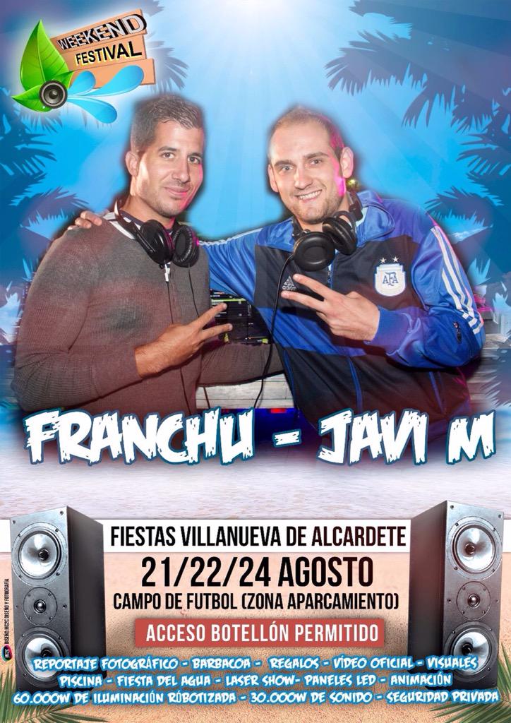 wekendfestival's tweet photo. Javi M - FranchuX  abrirán este año Weekend festival 2015 ..
#weekendfestival2015 http://t.co/jveKFcHmvY
