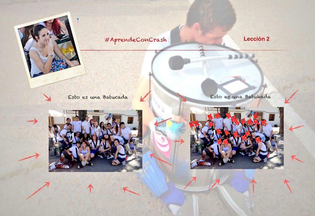 CrashBatucada's tweet photo. #AprendeConCrash Lección 2:
1. Esto es una batucada.
2. Esto es una batukada. http://t.co/8inmxQPYh5