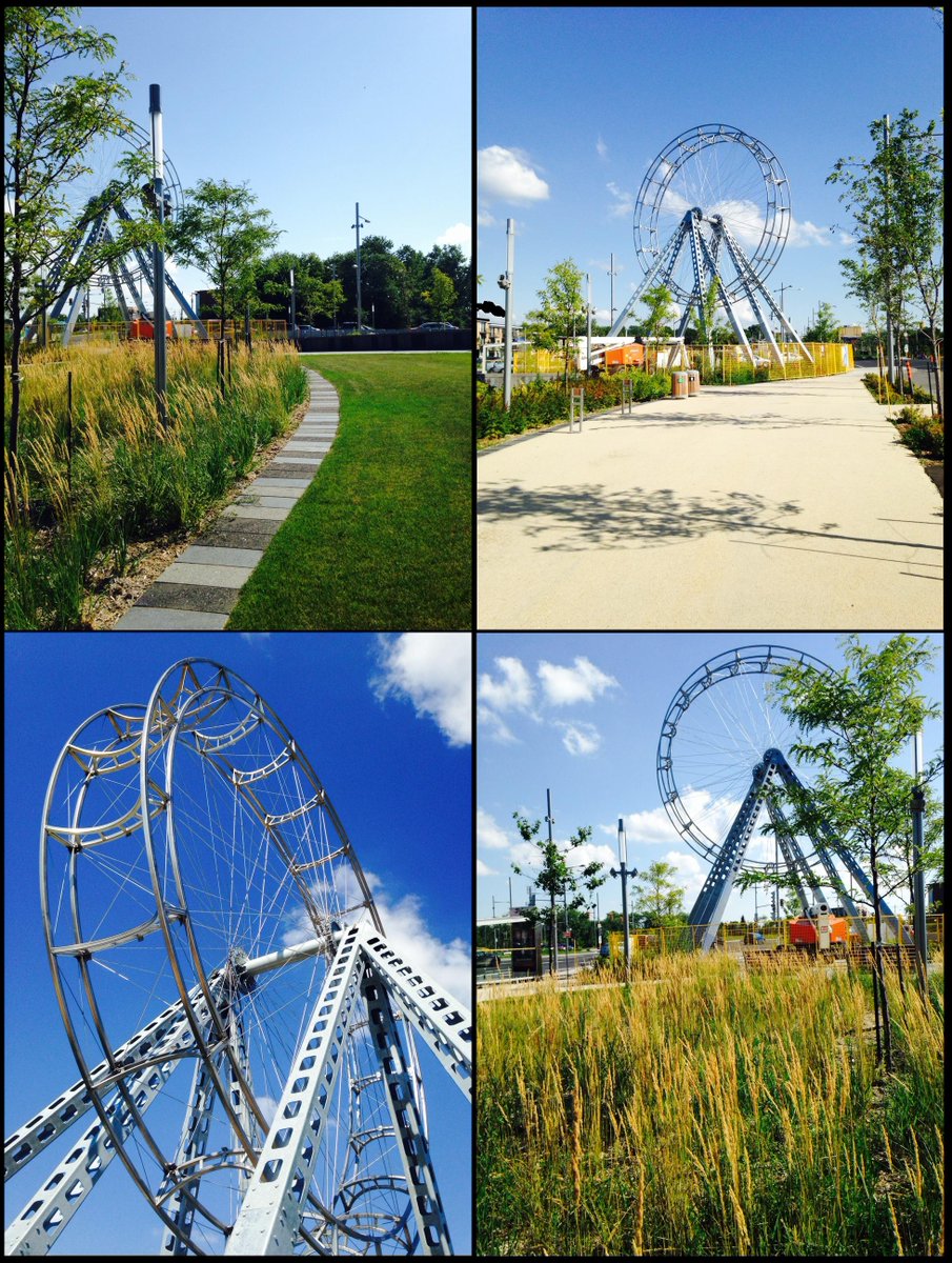 L'installation de "La vélocité des lieux" du trio BGL suit son cours carrefour Henri-Bourassa / Pie-IX.