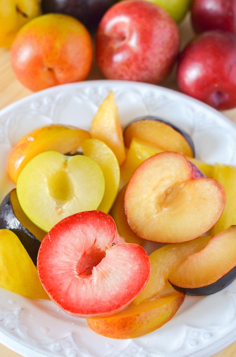 knowyourproduce's tweet image. Beautiful plate of pluots with breakfast this morning :) #knowyourproduce
