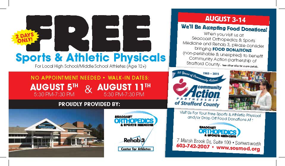 StraffordCAP's tweet photo. We had a great turnout last week! Let's do it again 8/11: donate to food pantry &amp; get free sports physical  @SOSMed10 http://t.co/6zD3qncjMP