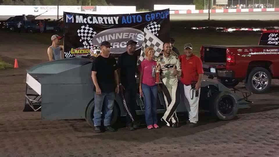 Chase Austin in Victory Lane Friday night, in his #ELITECHASSIS 8/7/15