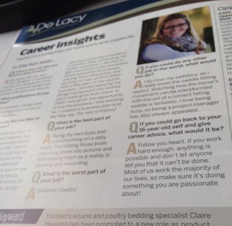 Horsesandheels's tweet image. Fab piece on @equetech ’s MD Liz Hayman in @EBMonthly We’d no idea you'd trained as saddle fitter too! #thingswelearn