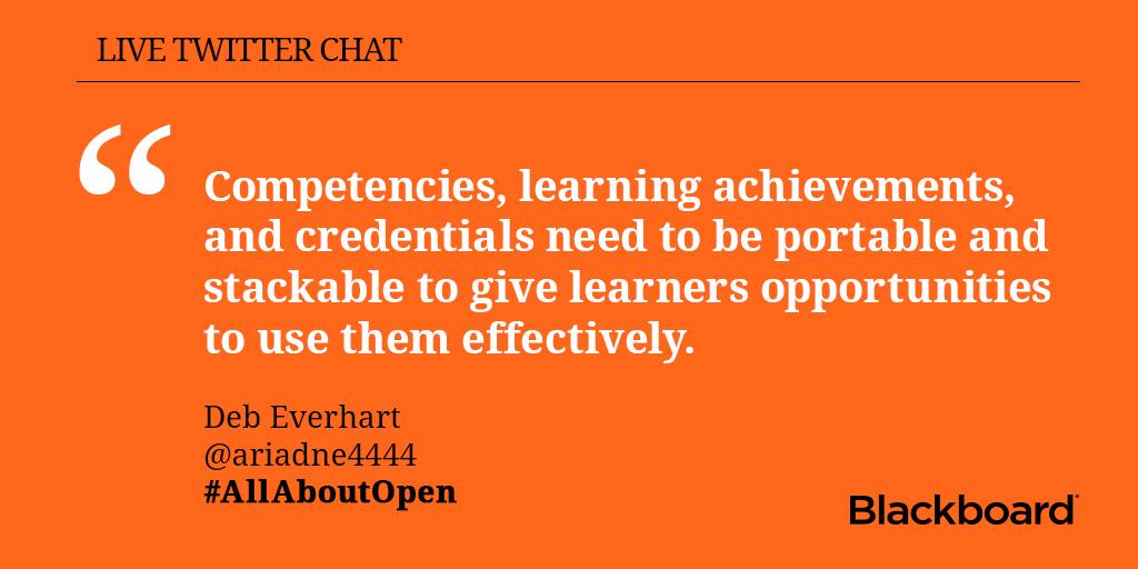 Blackboard's tweet photo. "Learning achievements and credentials need to be portable..." -@ariadne4444 #AllAboutOpen http://t.co/h1oKHpPh2q http://t.co/cckaBJhLCB