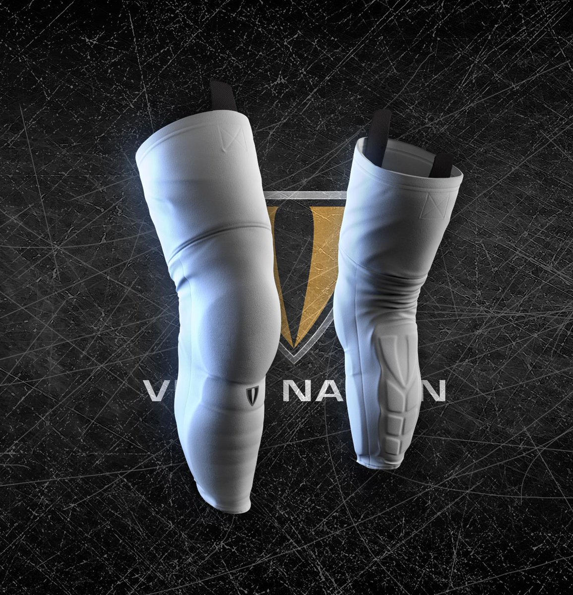 Intermediate Vital Nation KPS600 Protective Kevlar Hockey Socks White
