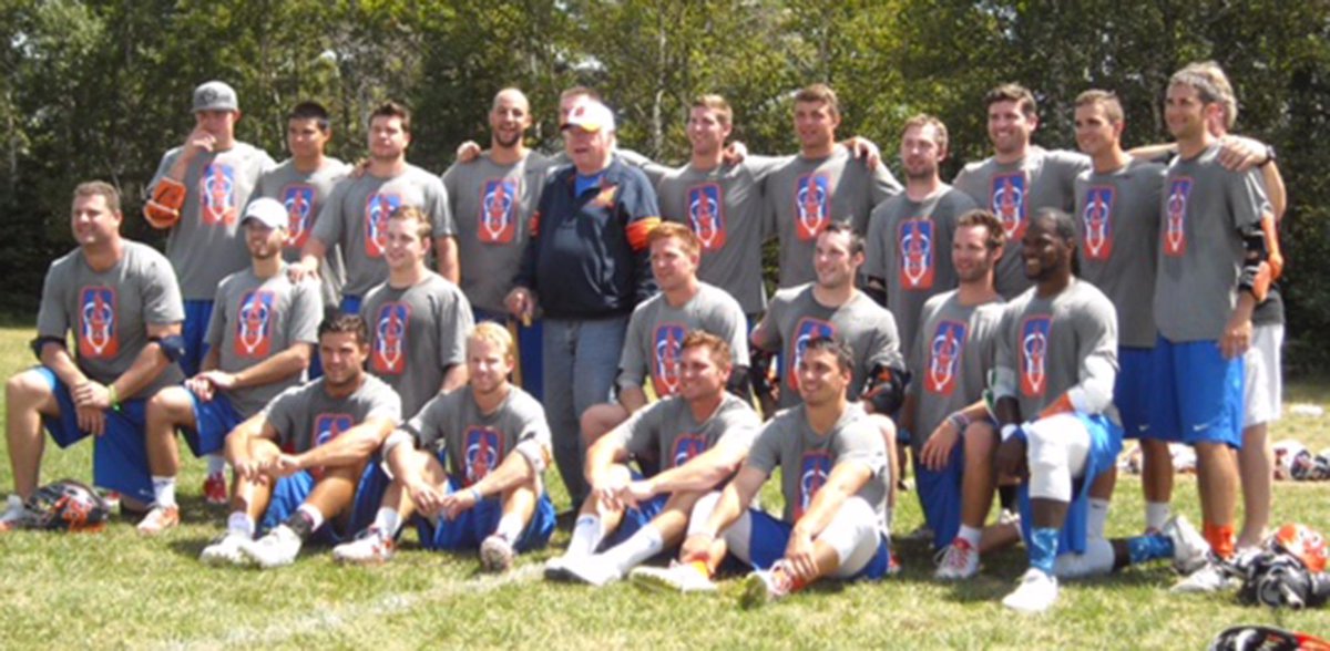 Aug. 6 was declared "Roy Simmons Jr. Day" by the mayor of Lake Placid! Here's Coach w/ the Burning Orange alumni team
