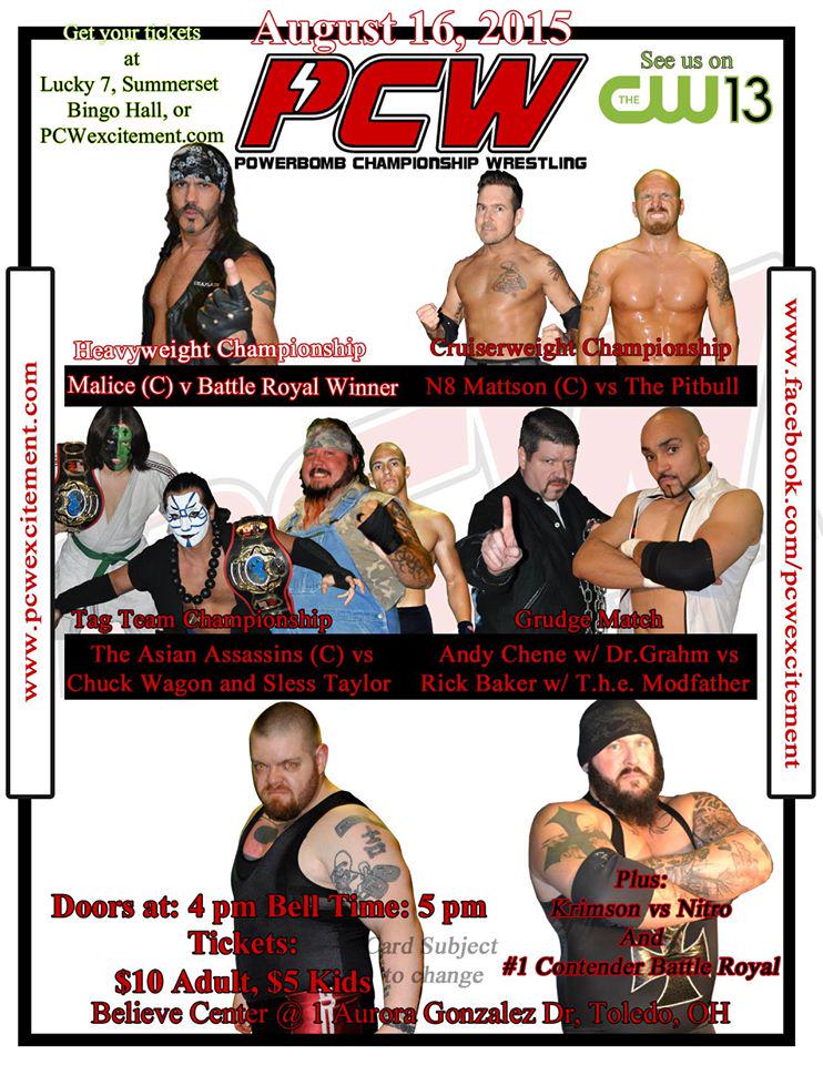 Nitro fans in Toledo OH. I will be wrestling there this Sunday for Powerbomb Championship Wrestling​'s show.