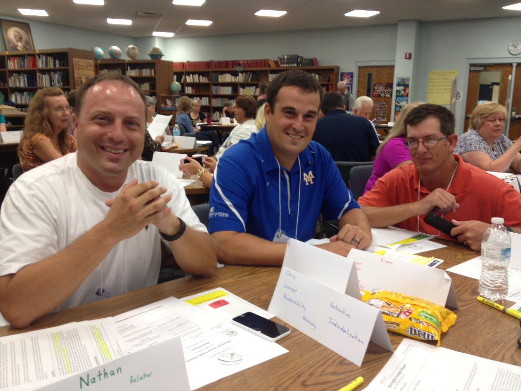 Getting to know each other!  First day of inservice.  #strengthsquest