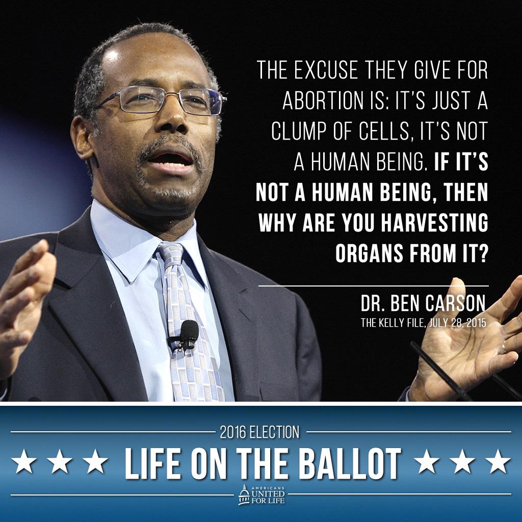 Americans United for Life (@aul) on Twitter photo "If it’s not a human being, then why are you harvesting organs from it?" - <a href="/RealBenCarson/">Ben & Candy Carson</a> #PPSellsBabyParts #ProLife "If it’s not a human being, then why are you harvesting organs from it?" - <a href="/RealBenCarson/">Ben & Candy Carson</a> #PPSellsBabyParts #ProLife