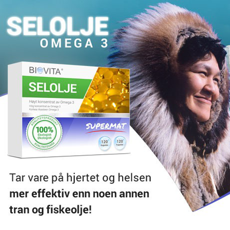 Selolje fra Biovita tar vare på hjertet og helsen - mer effektiv omega 3 enn noen annen tran og fiskeolje. 👍