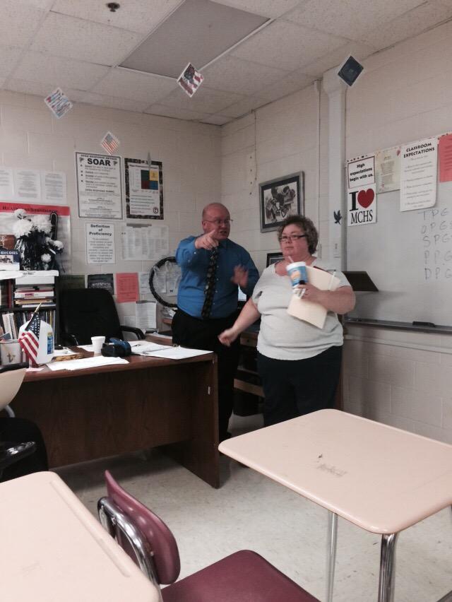 TregTurner's tweet photo. Mrs. Gee laying the law down at #MCSDPDDAY http://t.co/q5roGDW8dA