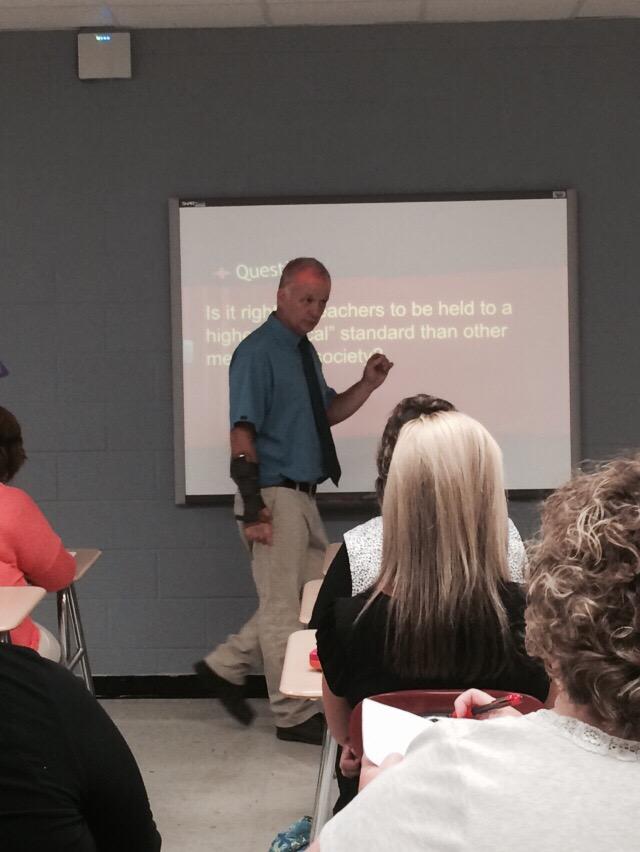 TregTurner's tweet photo. Coach Smith bringing the heat! #MCSDPDDAY http://t.co/rh8H7VXhVd