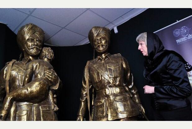 MRt <a href="/RetroSikh/">RetroSikh</a>: #WW1 Marking Indian Soldiers' contributions - Home Sec Theresa May unveils amazing statues at Derby
