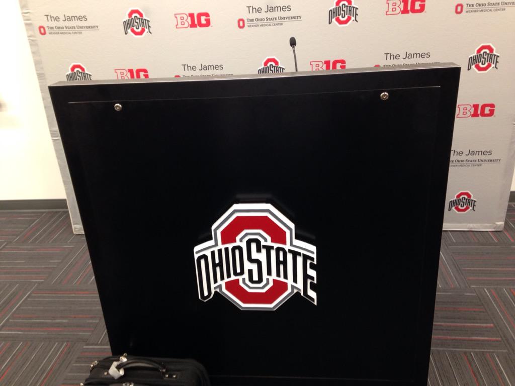 Logo attached to the podium