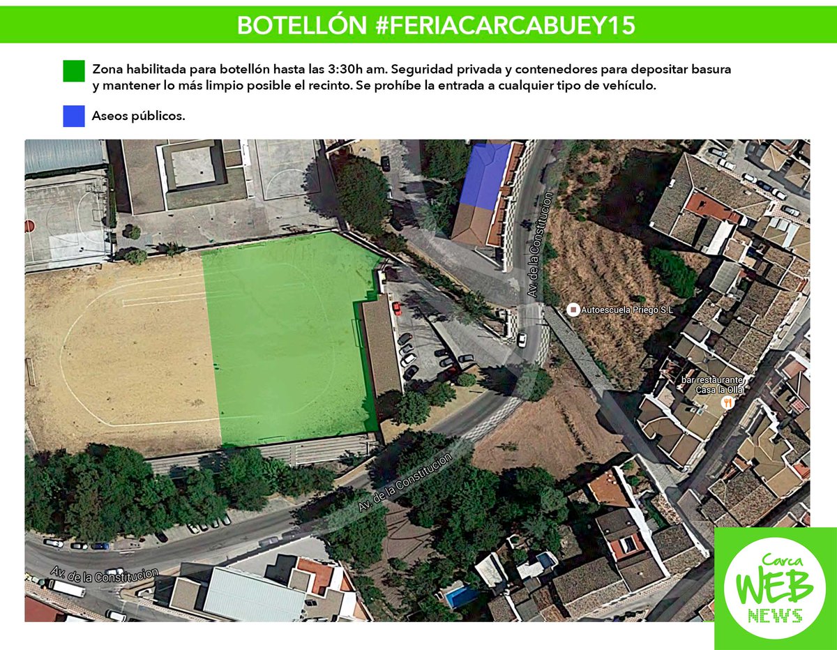CarcaWEBnews's tweet photo. Ya se conoce el recinto habilitado por el ayuntamiento para la realización del #botellon en la #FeriaCarcabuey15 http://t.co/x4Fw1Uy0Lt