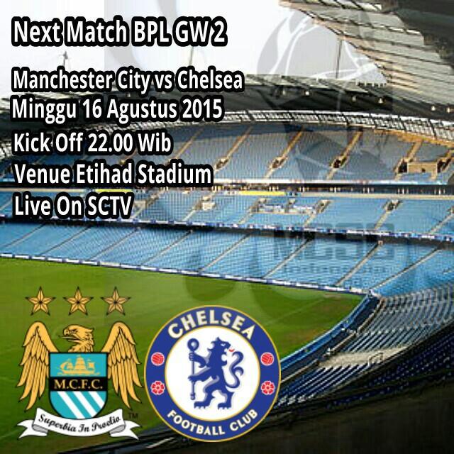 MCSCIndonesia's tweet photo. Next Match BPL GW 2
MCFC vs Chelsea
Minggu 16 Agustus 2015
Kick Off 22.00 Wib
Venue Etihad Stadium
Live On SCTV http://t.co/U2dGsYS5Bk