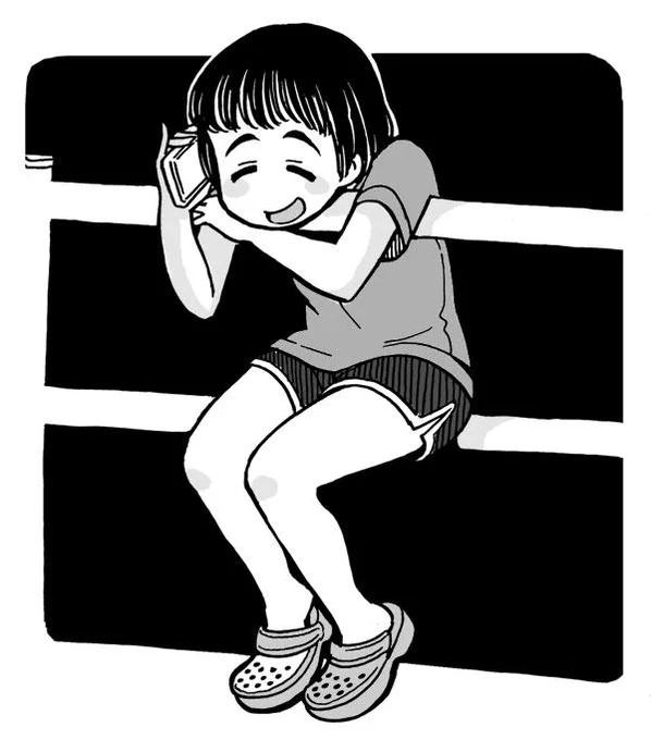 ガードレールに最高の腰の掛け方をして電話してる女の子がいた 