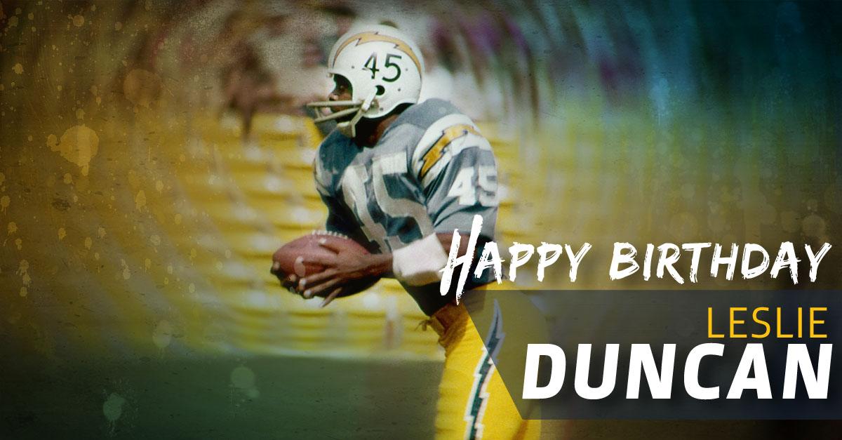 Happy birthday to Leslie \"Speedy\" Duncan! 