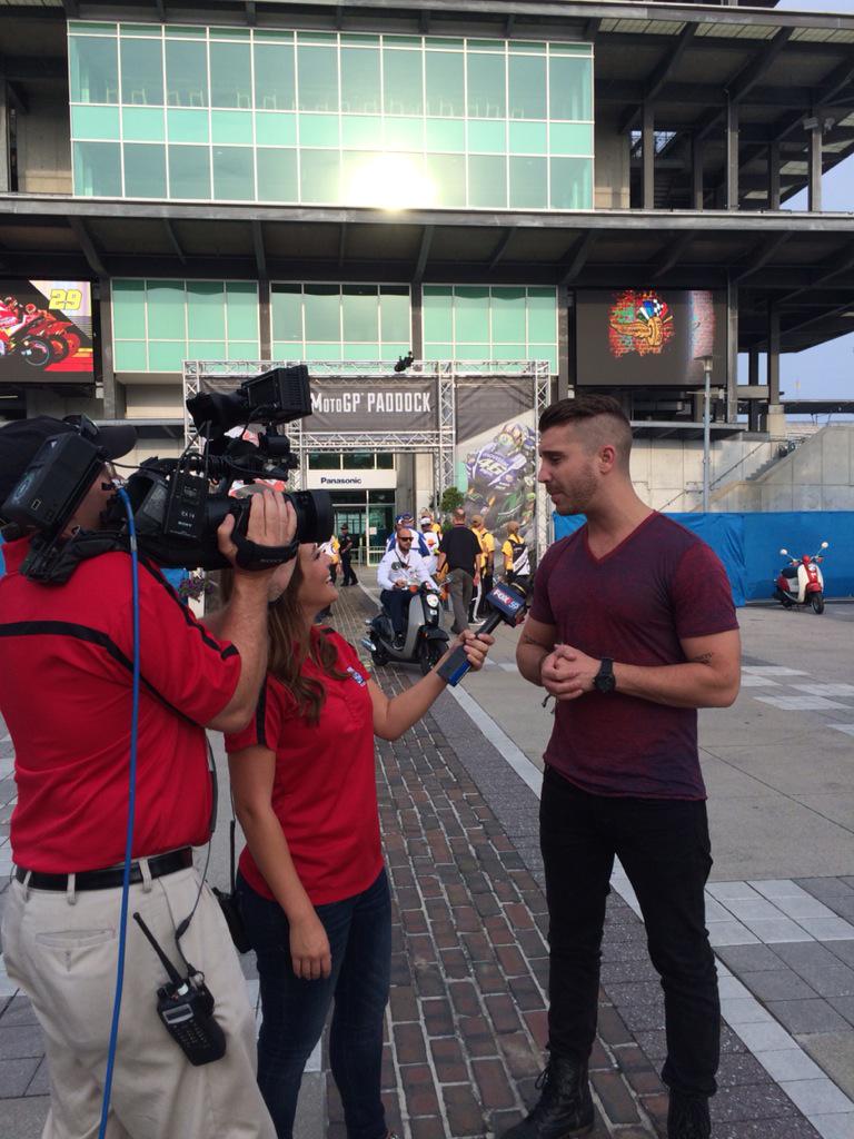 IdolsLiveTour's tweet photo. Nick being interviewed at Indianapolis Motor Speedway before singing The Anthem later today http://t.co/SVkwUv4iMb