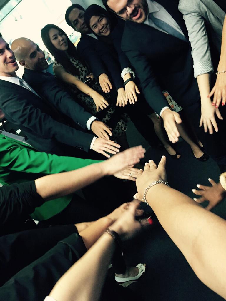 NESTLE_DAT's tweet photo. Engagement center opening: #DAT6 team spirit #RaiseTheBar http://t.co/GdE69cruII