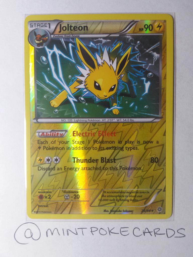 mintpokecards's tweet photo. GIVEAWAY @ 100 Retweets
Follow and RT for your chance to win!
New Jolteon 26/98 from Ancient Origins http://t.co/PJ4Y471Fiq
