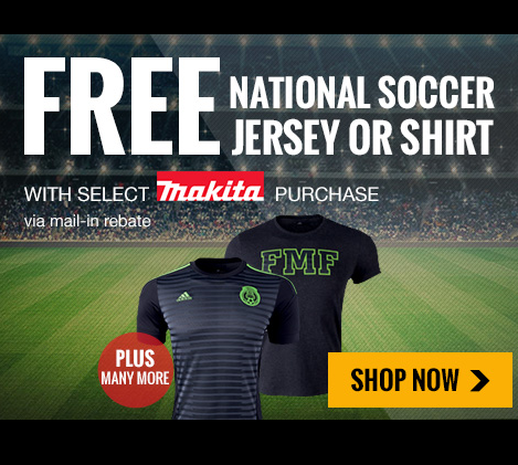 #Soccer fans - Score a #FREE National Jersey or T-Shirt w/ Select <a href="/MakitaTools/">Makita Tools USA</a> Purchases » bit.ly/1OVuwCN