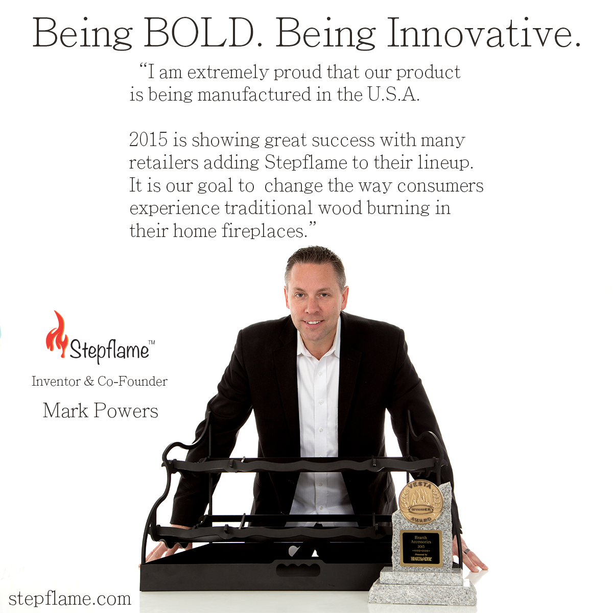 Stepflame's tweet image. Thank you to our #Retail partners and #Customers that support #Stepflame. Taking fireplace grates to a new level.