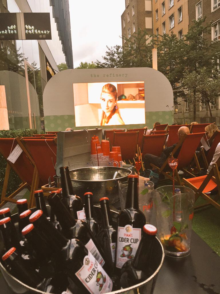 GraylingBrands's tweet photo. #PimmsOClock at The Refinery! Breakfast at Tiffany's and @PimmsGB (cl) Cider Cup - perfect summer evening 🍹 http://t.co/pDy7QVx9C0