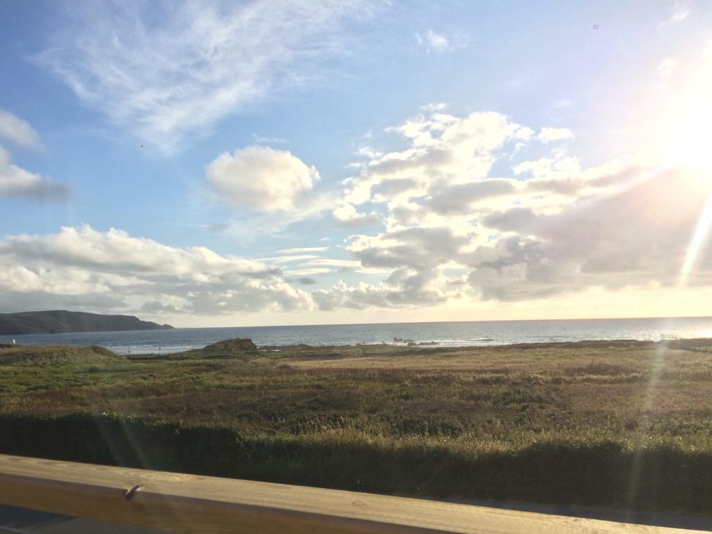 Camping in Cornwall! I took the kids for a meal, and they all ran off to play and left me with this view! #HappyChap