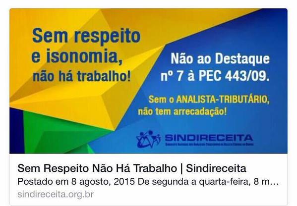 AssisMARISTELLA's tweet photo. @andrepdt12 Sindireceita pede SIM à #PEC391 e NÃO ao Destaque n. 7 à #PEC443. http://t.co/g3tr3Tr65N http://t.co/7GdrC8bzAr