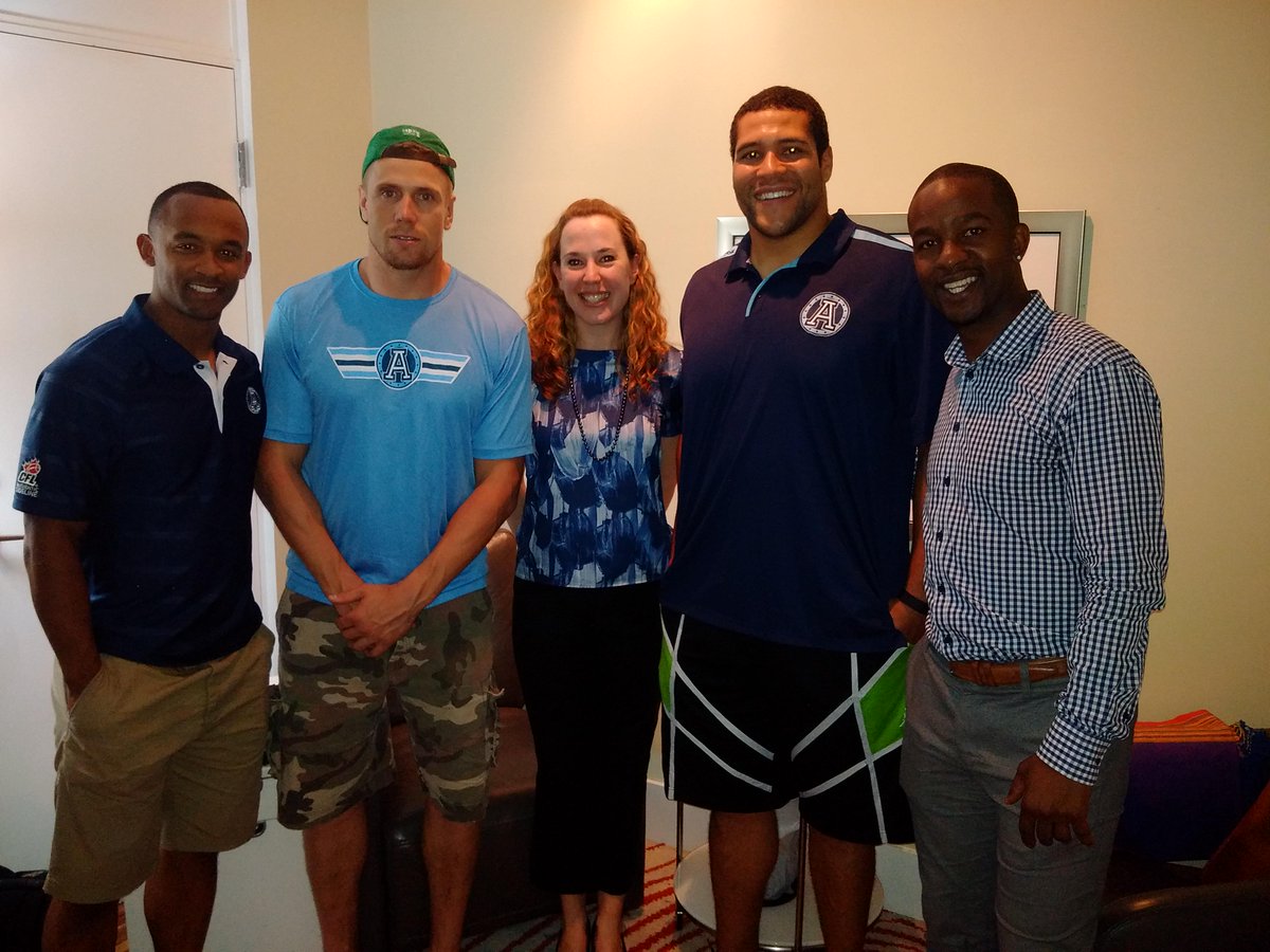 YouCanPlayTeam's tweet photo. Today @YouCanPlayTeam, @egaleOUTreach, and @CFL athletes from @TorontoArgos team up for a #YouCanPlay Hi-Five event! http://t.co/Fe4OfkVoAM