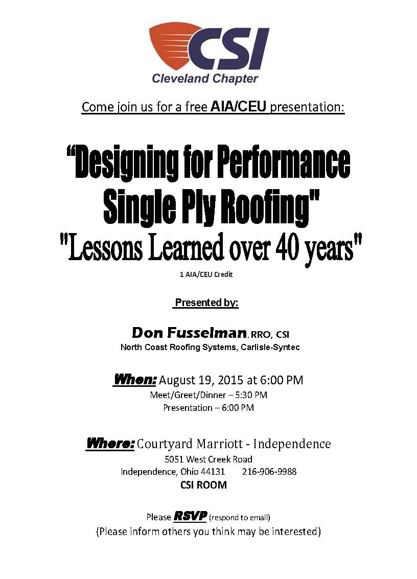 CSI_Cle's tweet image. Come join us for a free AIA/CEU presentation! Designing for Performance.