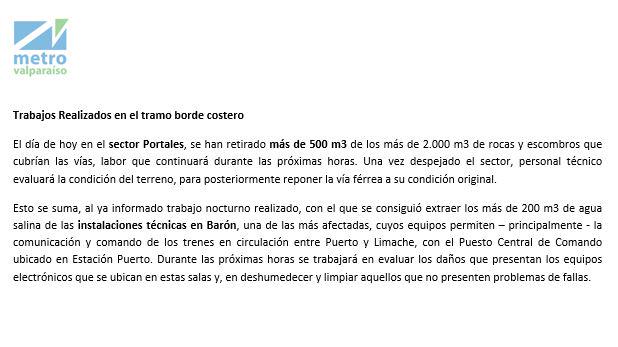 EFEValparaiso's tweet photo. A NUESTROS USUARIOS: A partir de mañana, martes 11 de agosto, #MetroValparaíso reanuda servicio tramo Limache-Miramar http://t.co/E7QHCBYhpj